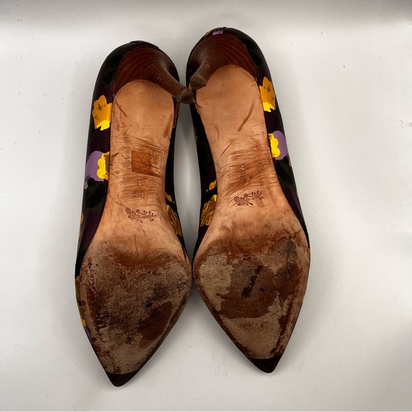 COACH DEEP PURPLE FLORAL PUMPS - Picture 5 of 11